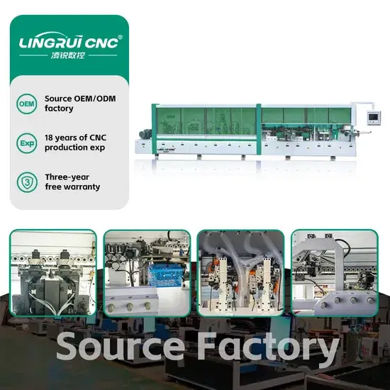 Máy dán cạnh gỗ CNC tự động với tốc độ cao, phục vụ cho xử lý hình U và hình L hình ảnh 1-description
