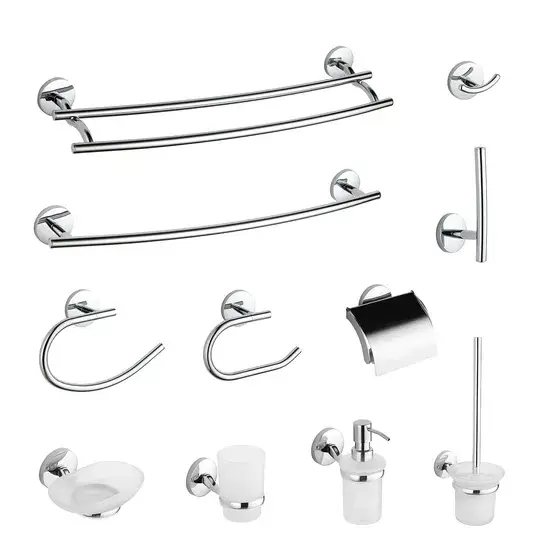 Bộ phụ kiện phòng tắm sang trọng với chất liệu hợp kim kẽm mạ chrome cao cấp hình ảnh 1-description
