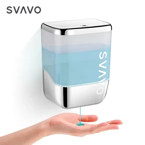 Máy phân phối xà phòng lắp tường phòng tắm Svavo 1000ml - Thiết bị tự động cảm biến không tiếp xúc hình ảnh 1-description