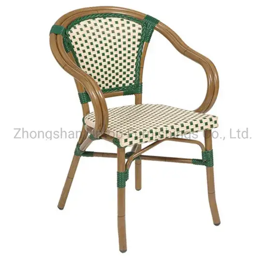 Ghế tre vườn ngoại thất kiểu Pháp với tay vịn hình ảnh 1-description