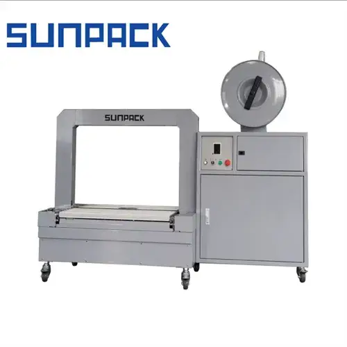 Máy đóng gói thùng bằng nhôm Sunpack, thiết kế bàn thấp và sử dụng xe đẩy tự động hình ảnh 1-description