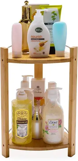 Kệ Để Đồ Dùng Phòng Tắm Bằng Tre Hình Tam Giác 2 Tầng - Sự Tiện Lợi Đầy Tinh Tế hình ảnh 1-description