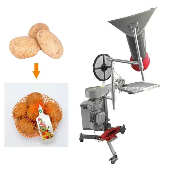 Máy đóng gói tự động cho túi lưới sản phẩm nhanh chóng cho trái cây, rau củ và hải sản hình ảnh 1-description