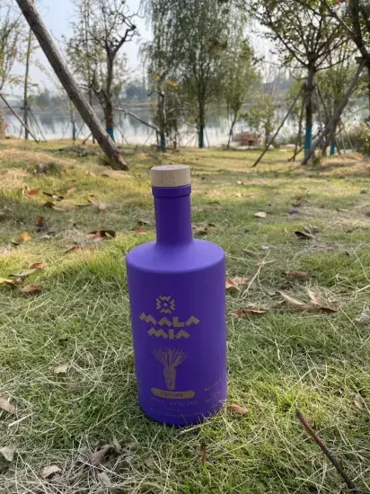 Sơn Logo Tùy Chỉnh Cho Chai Vodka Hình Tròn Nắp Cork Bằng Phẳng - Chai Gin Long Island 700ml 750ml hình ảnh 1-description