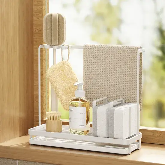 Giá đỡ đa năng cho việc rửa bát, lưu trữ khăn lau và bàn chải hình ảnh 1-description