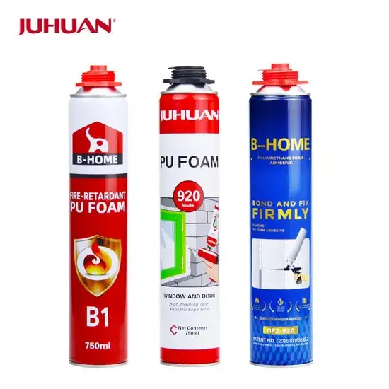 Bọt polyurethane phun cách nhiệt không chứa CFC từ nhà sản xuất Juhuan - Dung tích 750ml/500ml/300ml hình ảnh 1-description