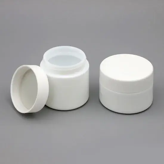 Hũ thủy tinh trắng 3.5g miệng rộng, nắp an toàn chống mùi hoa cho bé hình ảnh 1-description