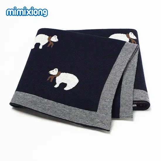 Chăn cotton với họa tiết gấu Bắc Cực cho bé, sản phẩm chăn quấn dành cho trẻ sơ sinh hình ảnh 1-description