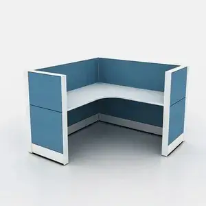 Bàn làm việc văn phòng hiện đại 2 Cluster với hệ thống phân vùng mô-đun chất lượng cao hình ảnh 1-description