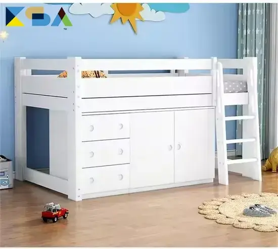 Giường trẻ em mới thiết kế với lan can dây bột và kho lưu trữ cao - Giải pháp đa chức năng cho giấc ngủ của trẻ nhỏ hình ảnh 1-description