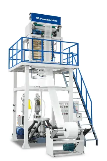 Máy thổi màng nhựa PE với tốc độ cao và đầu quay chất lượng hình ảnh 1-description