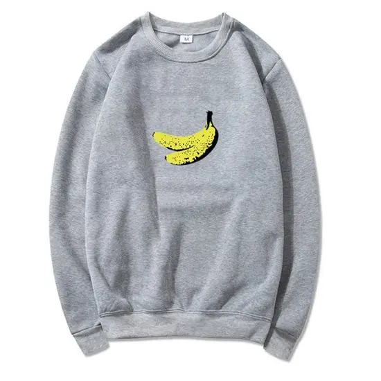 Áo hoodie nam cổ tròn với hình chuối in trên chất liệu nỉ cotton mềm mịn hình ảnh 1-description