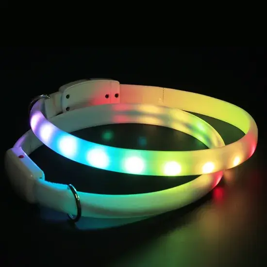 Vòng cổ cho chó LED có thể điều chỉnh theo kích thước, chống nước và sạc lại hình ảnh 1-description