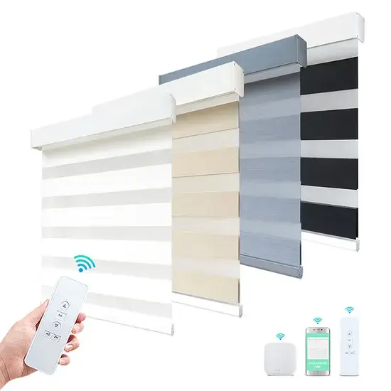 Rèm cuốn điều khiển từ xa bằng điện cho cửa sổ vằn - Giải pháp bán buôn hình ảnh 1-description