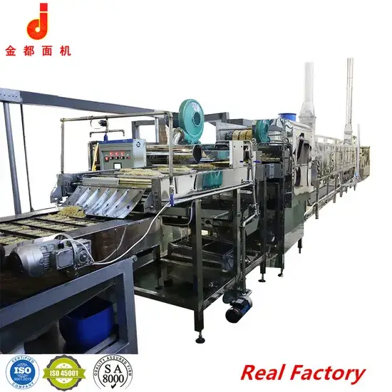 Dây chuyền sản xuất máy làm mì ăn liền tạo ra mì ramen thơm ngon với vị giòn tan hình ảnh 1-description
