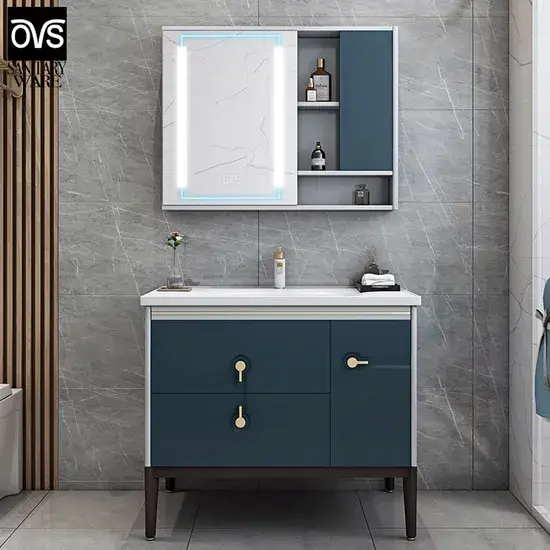 Tủ gắn sàn phòng tắm cho bồn rửa mặt và tay, tủ bồn rửa đa chức năng hình ảnh 1-description
