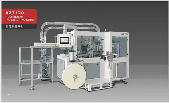 Máy tạo cốc giấy có khả năng phủ PE một mặt và hai mặt trong hộp gỗ hình ảnh 1-description