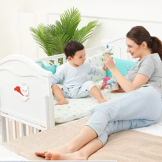 Đệm ngủ trang trí cho cũi trẻ em, sản phẩm bện cho giường sơ sinh hình ảnh 1-description