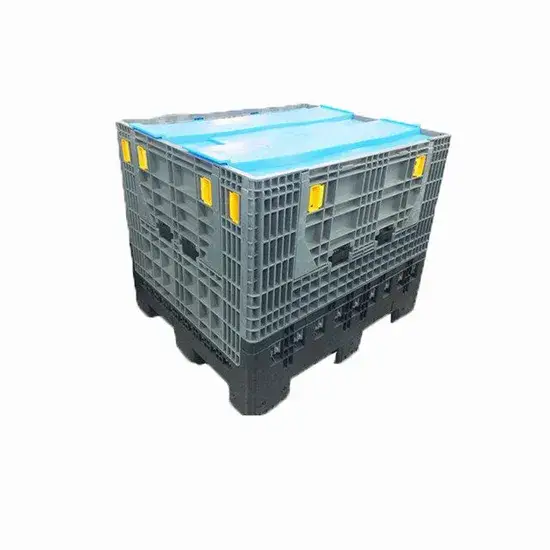 Hộp nhựa pallet có kích thước 1200*1000*975mm, linh hoạt gập lại và xếp chồng hình ảnh 1-description