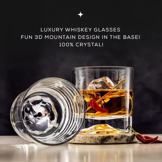 Kính rượu pha lê Ice Mountain – Sự lựa chọn độc đáo cho các tín đồ cocktail và bourbon hình ảnh 1-description