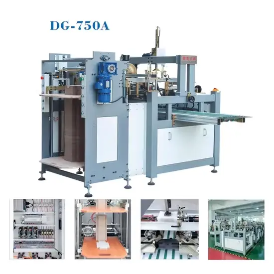 Máy dán góc hộp cứng tự động với công nghệ servo và động cơ bước Dg-750A hình ảnh 1-description