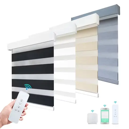 Rèm cuốn điều khiển từ xa thông minh tự động, sang trọng, kích thước tùy chỉnh hình ảnh 1-description