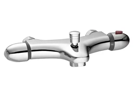 Vòi sen nhiệt độ cao cấp, thiết kế với mạ chrome sáng bóng và đầu ra nước lớn hình ảnh 1-description