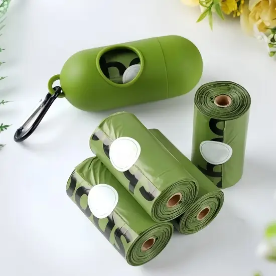 Túi tái chế đựng phân chó, chất liệu HDPE LDPE tùy chỉnh, cuộn thay thế, chống tràn hình ảnh 1-description