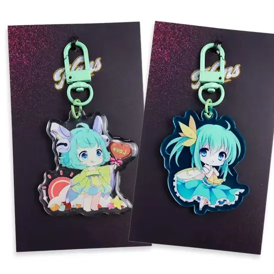 Móc khóa anime acrylic cá nhân hóa với charm tùy chỉnh hình ảnh 1-description