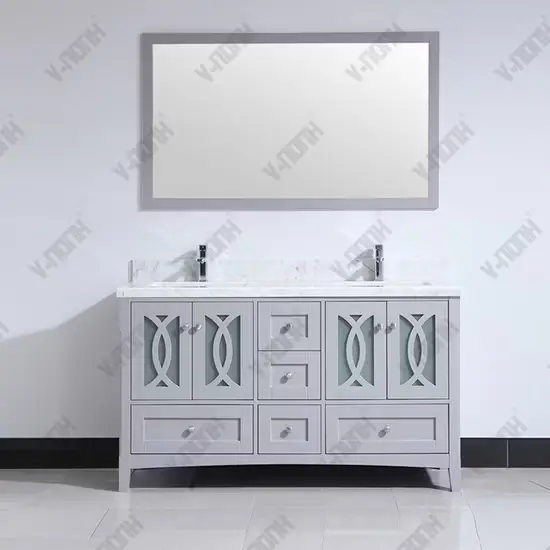 Tủ lavabo gỗ thiết kế hiện đại kết hợp với bồn rửa đá tự nhiên phổ biến cho phòng tắm hình ảnh 1-description