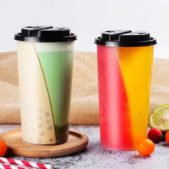Cốc Chia 16oz và 24oz: Hai Ngăn PP Trong Suốt Dành Cho Thức Uống Lạnh hình ảnh 1-description