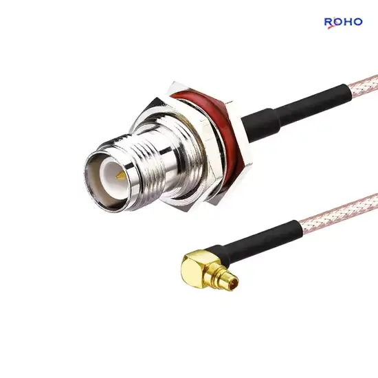 Bộ dây cáp kết nối RP TNC cái và MMCX đực góc phải với cáp pigtail đồng trục Rg316 hình ảnh 1-description