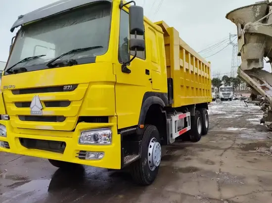 Xe ben HOWO 371HP đã qua sử dụng - Xe ben 6*4 lật trước và lật sau, màu đỏ gỉ hình ảnh 1-description