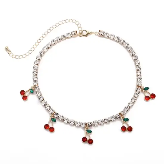 Dây chuyền choker pendant thạch anh đào - Phong cách thời trang độc đáo dành cho nữ hình ảnh 1-description