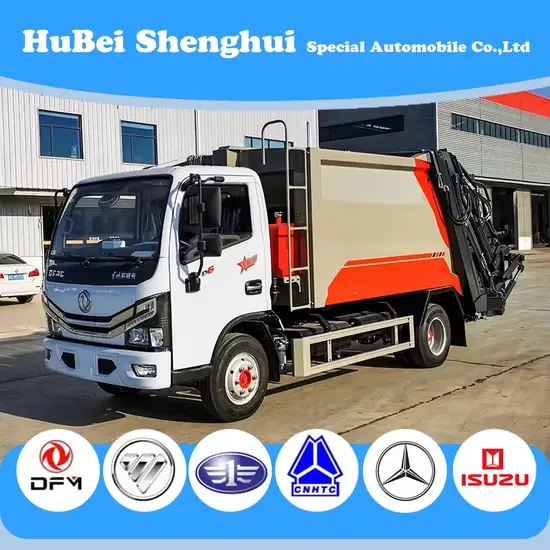 Xe thu gom rác công nghiệp từ nhà sản xuất Trung Quốc, khoang chứa 5m3 6m3 8m3, tải trọng 5t 6t 8t hình ảnh 1-description