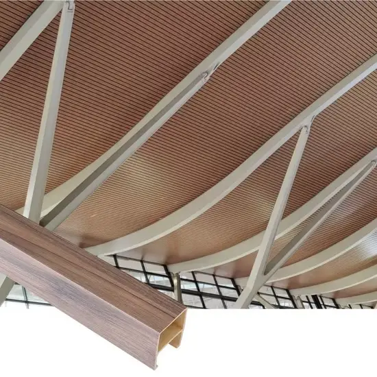 Vách gỗ trần WPC chống thấm nước dành cho không gian ăn uống hình ảnh 1-description