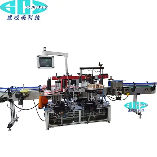 Máy dán nhãn tự động hoàn toàn hai mặt phục vụ cho sản xuất bột giặt và xà phòng lỏng hình ảnh 1-description