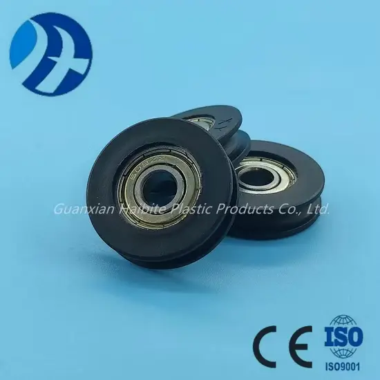Bánh xe pully nhựa trượt cửa cong U kích thước 6*30*9.7*24mm hình ảnh 1-description