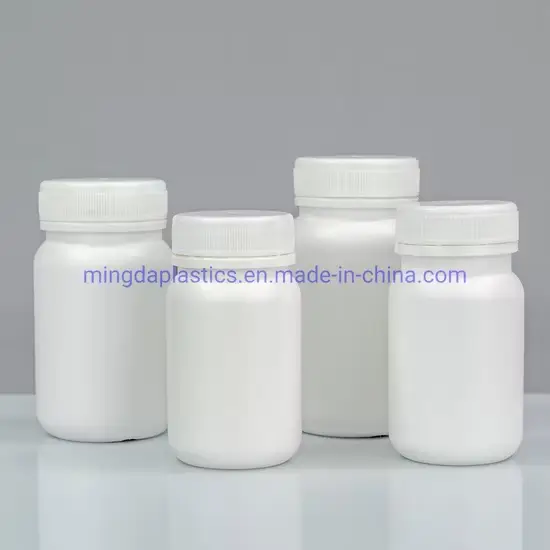 Chai tròn 225ml bằng nhựa HDPE trắng chứng cứ viên nén - Sản phẩm bao bì nóng hình ảnh 1-description