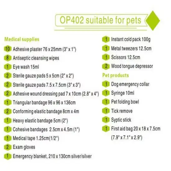 Bộ đồ dùng sơ cứu cho thú cưng 402 Túi/Hộp sơ cứu - Giải pháp cứu chữa cho thú cưng yêu quý của bạn hình ảnh 1-description