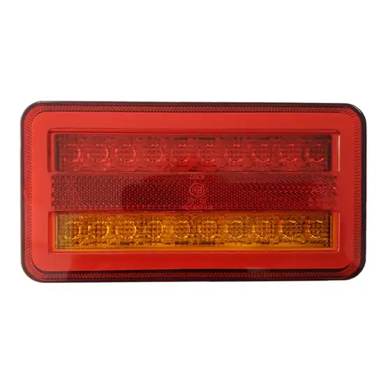 Đèn hậu LED vị trí sau E-MARK 12V 24V - Đèn tín hiệu rẽ màu hổ phách - Đèn dừng phanh chạy màu đỏ cho xe tải, moóc, xe buýt hình ảnh 1-description