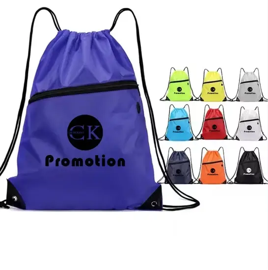 Túi đeo vai chống nước từ vải nylon polyester, in logo theo yêu cầu và thiết kế khóa kéo phía trước 210D hình ảnh 1-description