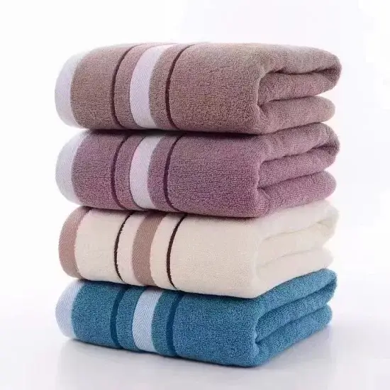 Bộ khăn microfiber mềm mại và thấm hút, phục vụ tốt cho người lớn, sản phẩm chất lượng cao từ Trung Quốc, bán buôn khăn tắm sang trọng và khăn mặt kẻ sọc hình ảnh 1-description