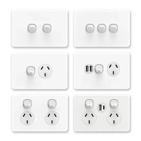 Công tắc ánh sáng kính tiêu chuẩn Úc - ổ cắm đa năng chất lượng cao Tomacorriente ba phần từ nhà cung cấp uy tín hình ảnh 1-description
