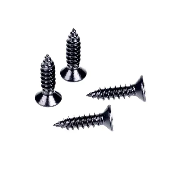 Vít thép không gỉ chống ẩm đầu phẳng màu đen kích thước M4X12 tự khoan hình ảnh 1-description