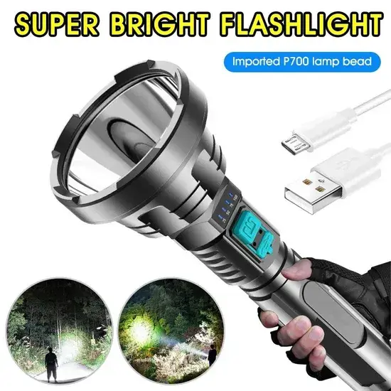 Đèn pin cầm tay chống nước RTS sạc USB - Thiết kế chiến thuật, công suất cao, tầm xa, đèn chiếu sáng đường đêm ngoài trời hình ảnh 1-description
