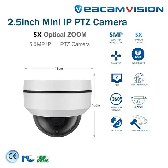 Camera an ninh PTZ Mini Ultra HD 4K dành cho nhà thông minh sử dụng ngoài trời hình ảnh 1-description
