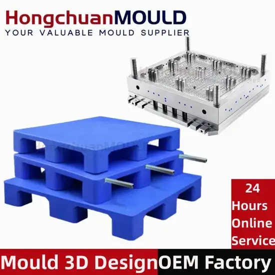 Khay pallet chịu tải trọng lớn, có khả năng xếp chồng, đảo ngược, được sản xuất từ chất liệu HDPE phục vụ cho kho hàng hình ảnh 1-description