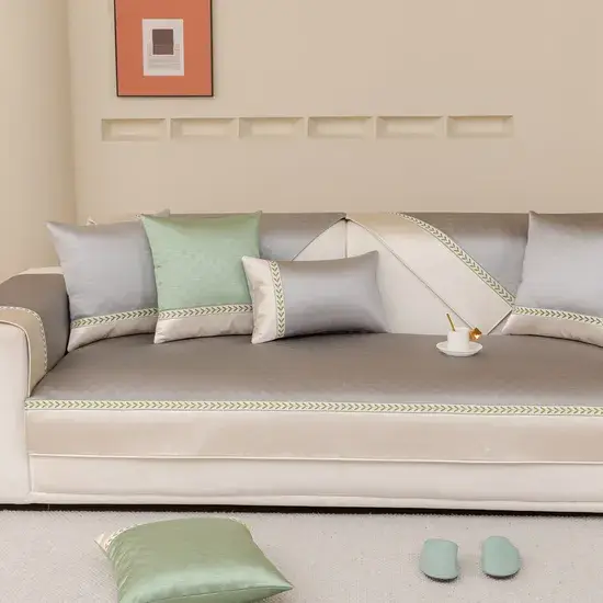 Đệm sofa chất liệu lụa lạnh mới, kháng trượt, mang lại cảm giác mát mẻ cho mùa hè hình ảnh 1-description