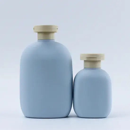 Bình lotion hình tròn HDPE thân thiện môi trường 100ml 250ml, nắp bật cho dầu gội và dầu xả hình ảnh 1-description